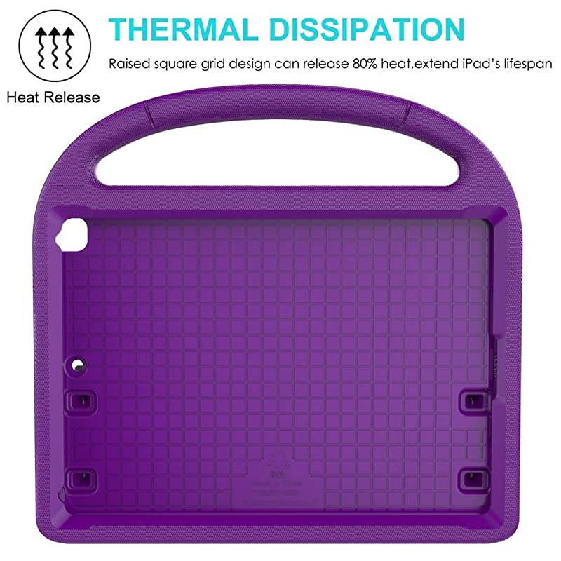 iPad 97 2018 2017 Air 12 Pro 97 Case for Kids  Durable Shockproof Protective Handle Bumper Stand Cover with Screen Protector for iPad 97 inch 5th6th Generation Purple