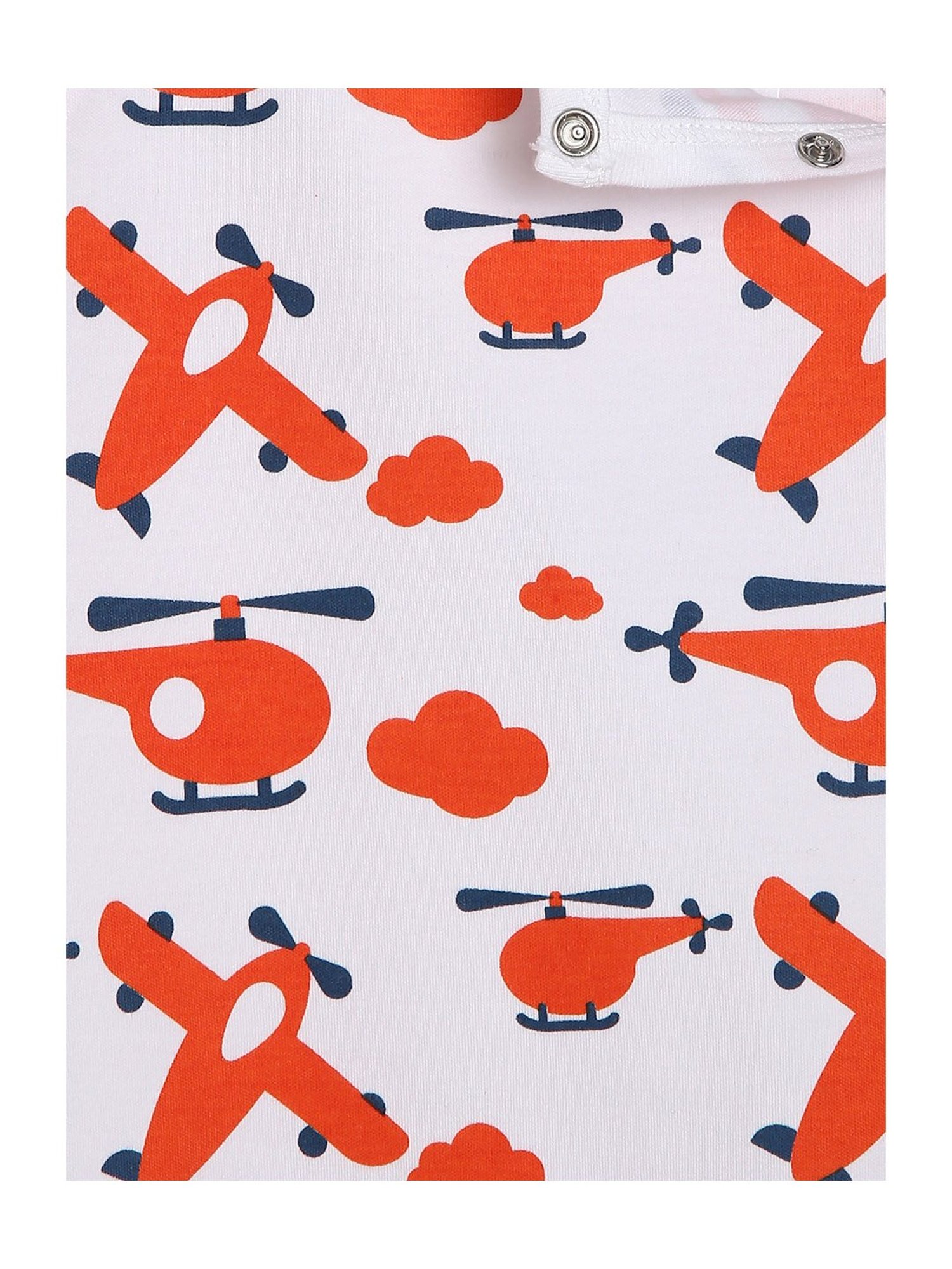 Berrytree Organic Kids Orange Cotton Planes Print Rompers