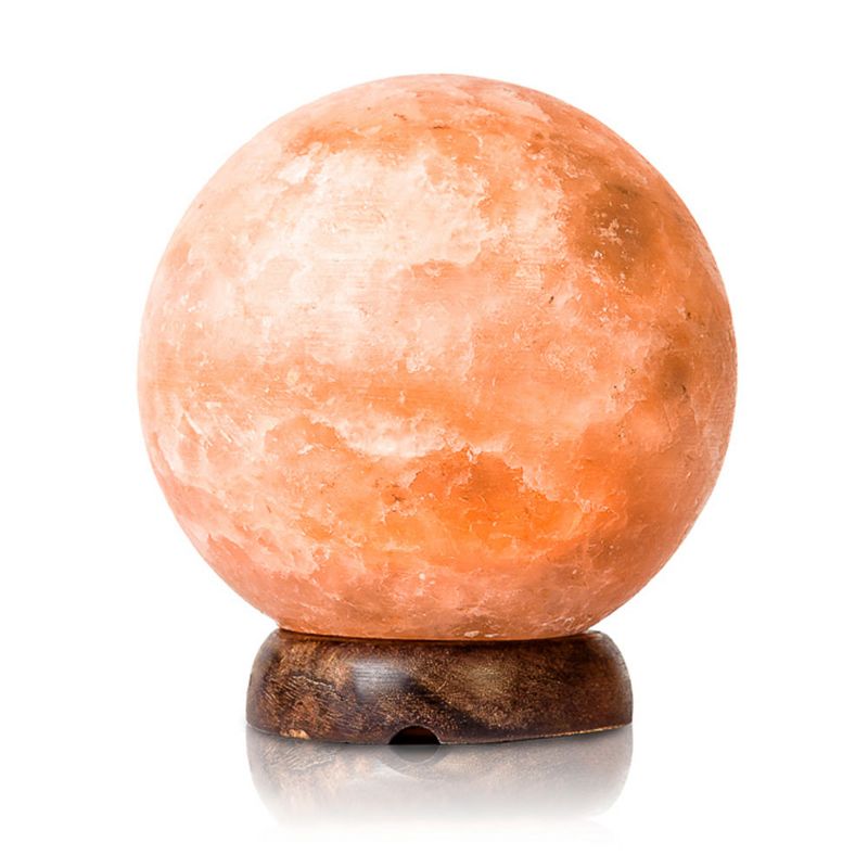 Salacia Himalayan Sphere-Shaped Salt Lamp Light with Dimmer, Pink