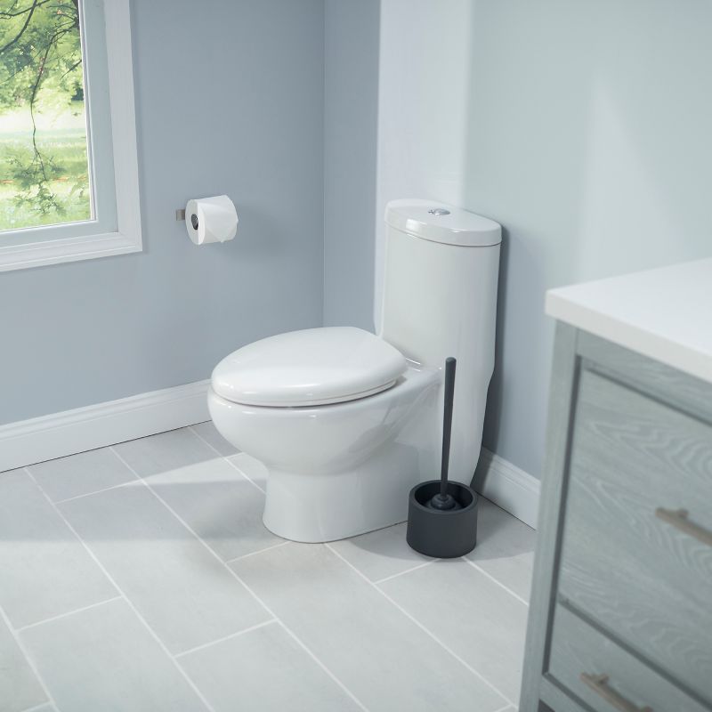 Deluxe Aluminum Handle Toilet Brush with Fully Removable Liner White - Bath Bliss