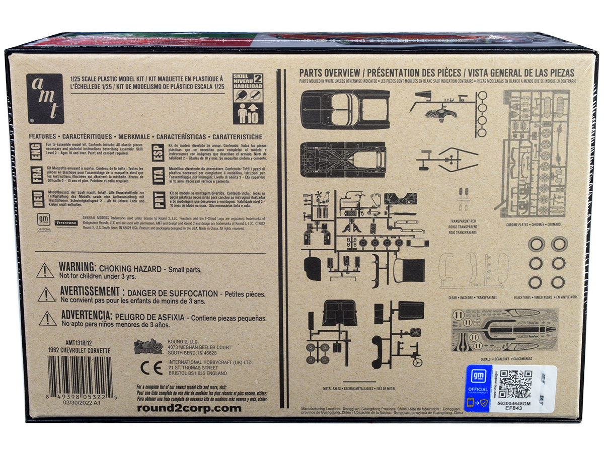 Skill 2 Model Kit 1960 Chevrolet Corvette 7-in-1 Kit 1/25 Scale Model by MPC