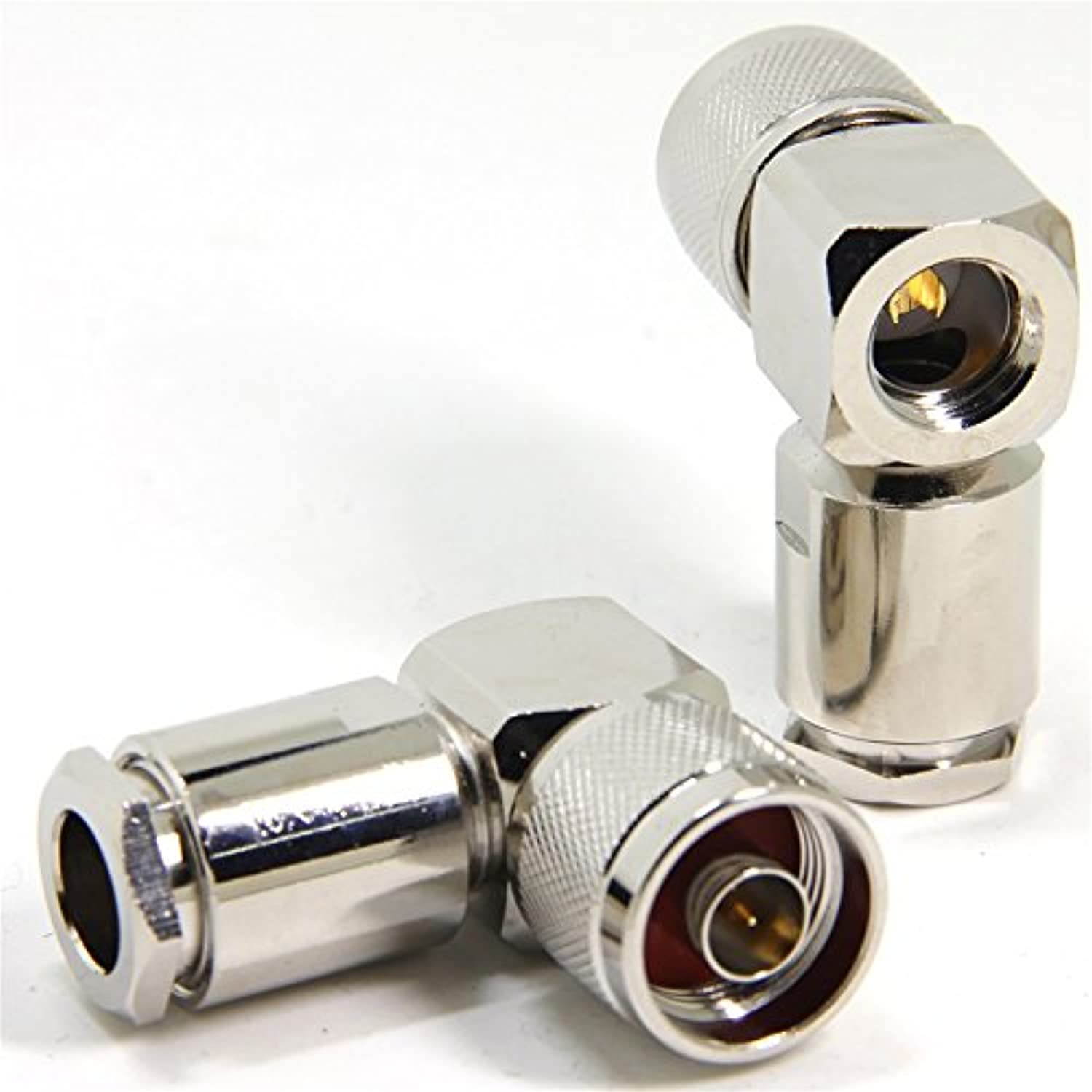 Ancable 2-Pack Premium N-Type Male Clamp Solder Right Angle 90 Degree Connector for 50 Ohm Low Loss LMR 400 Belden 9913 RG213 RG214 RG8 Coax Cable
