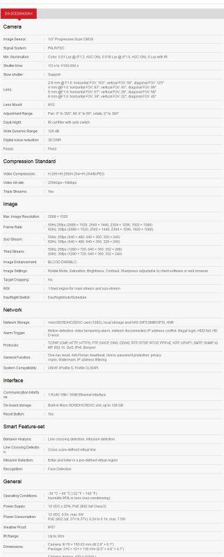 Hikvision Original English System H.265 Bullet IP Camera PoE DS-2CD2043G0-I 4MP CMOS IR Network Video Surveillance with SD Card Slot Face Dectection(1-Pack, 2.8mm Lens)