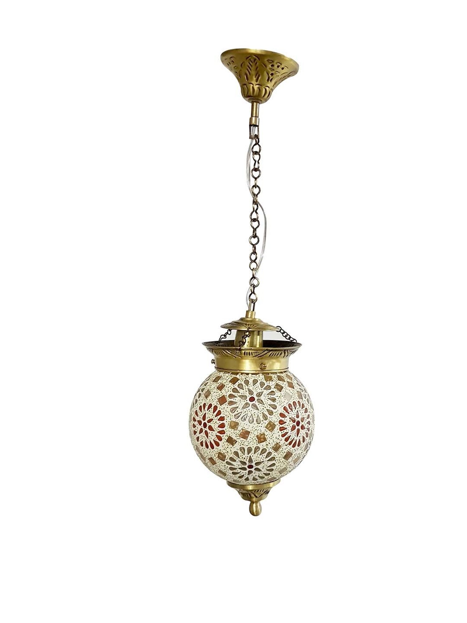 Fos Lighting Golden Chandni Tilak Hanging Light - Set of 1