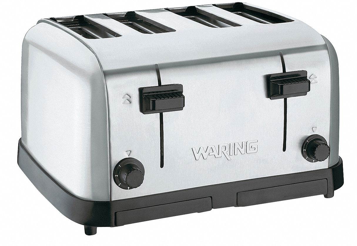 WARING COMMERCIAL WCT708 16" 4-Slot Stainless Steel Commercial Toaster
