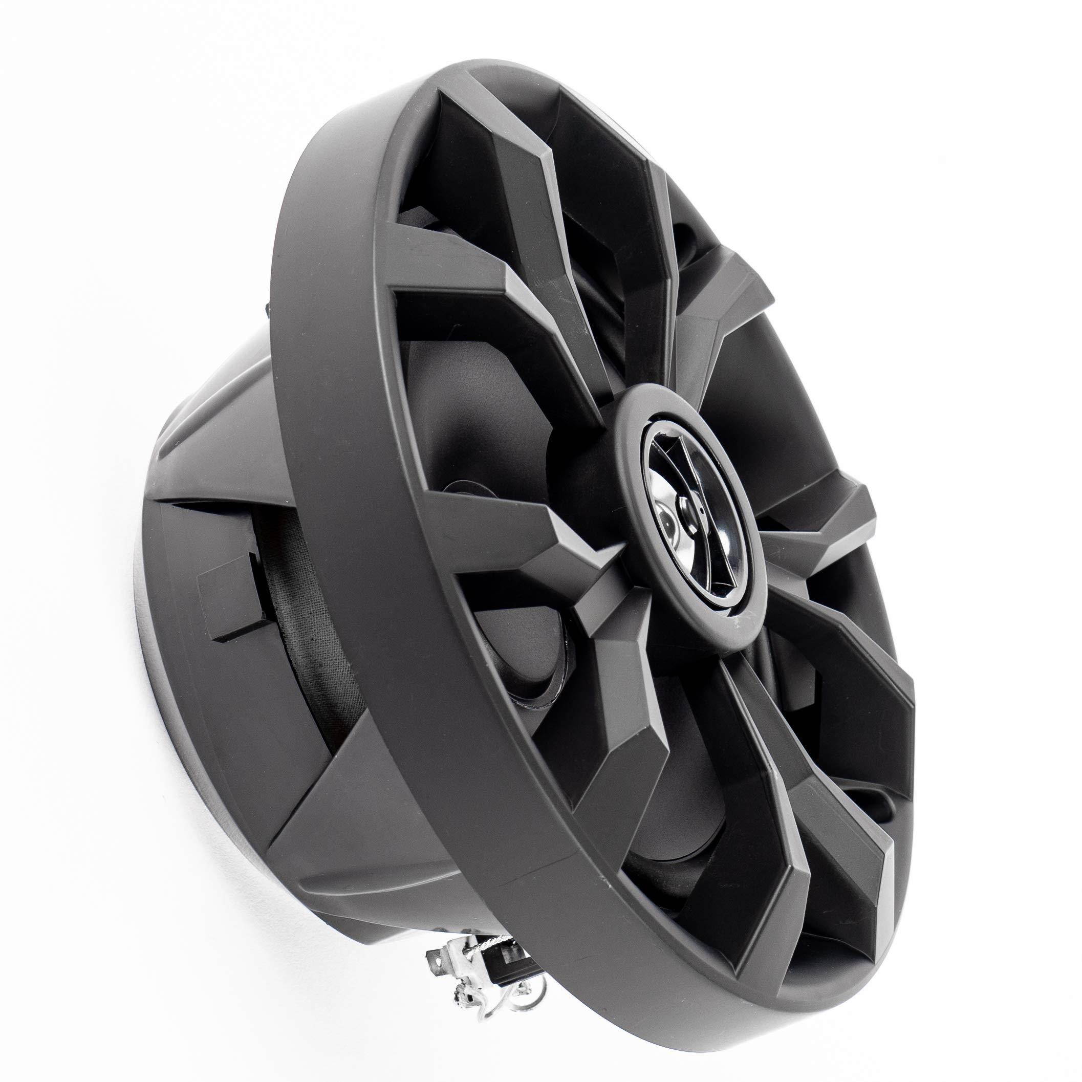 Belva BBMS65B - Pair of 6.5&rdquo; 2-Way 400W Black Marine Coaxial Speakers for Marine/UTV/ATV/Motorcycle/Powersports