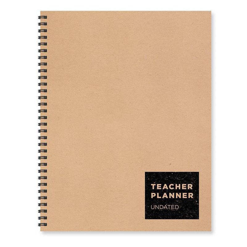 Undated Teacher Planner Lesson Plan Book 8.5" x 11" Weekly/Monthly Kraft - The Time Factory