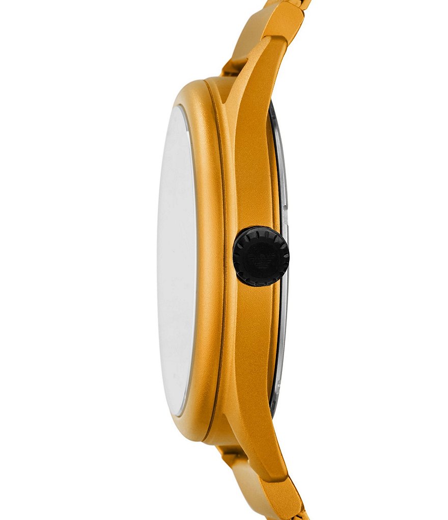 Emporio Armani Men's Three-Hand Date Matte Yellow Aluminum Watch