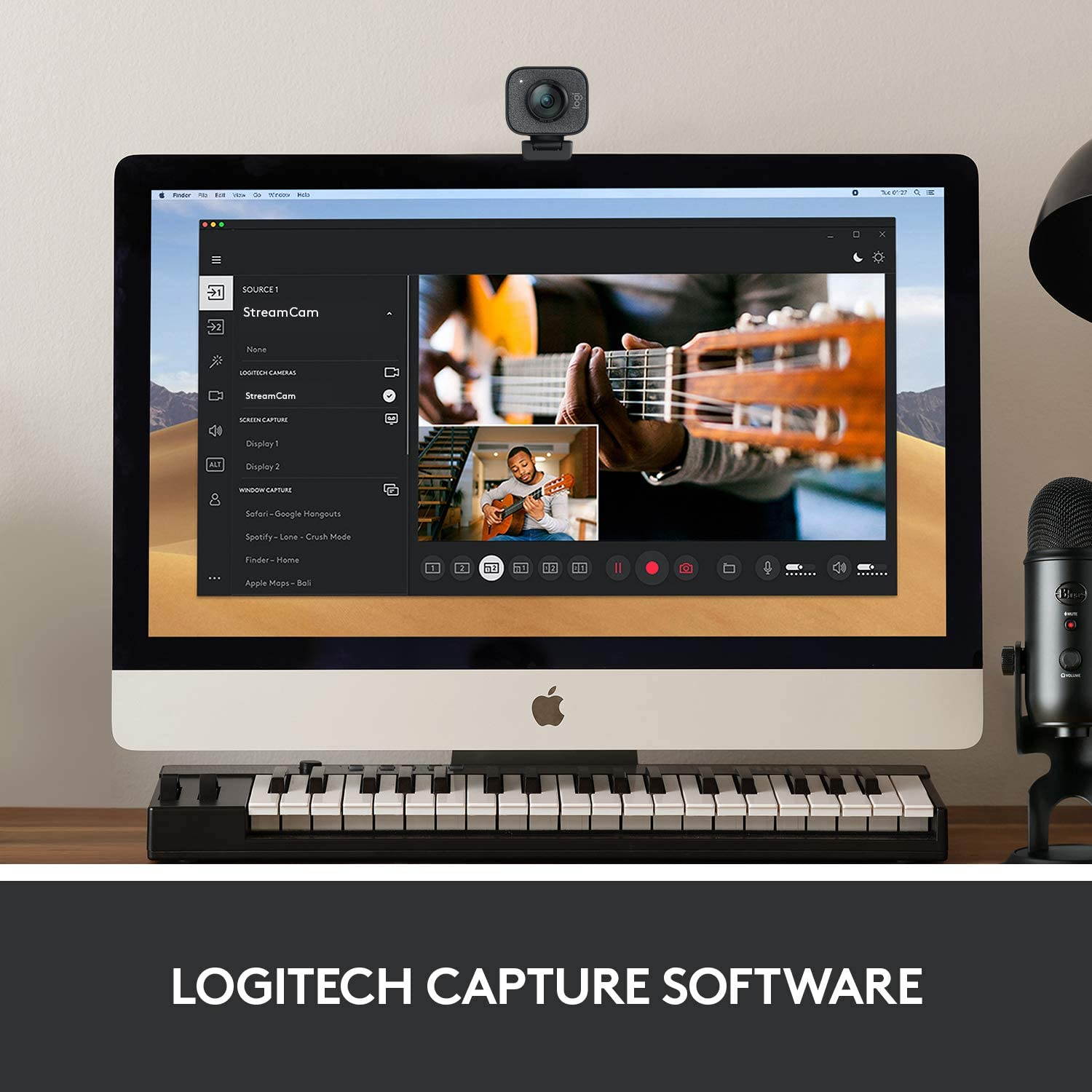 Logitech StreamCam, 1080P HD 60fps Streaming Webcam with USB-C and Built-in Microphone (In Hand)