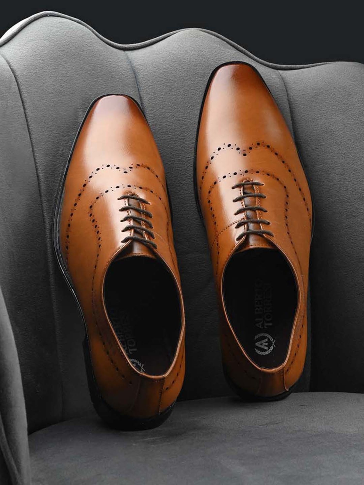 Alberto Torresi Men's Tan Oxford Shoes