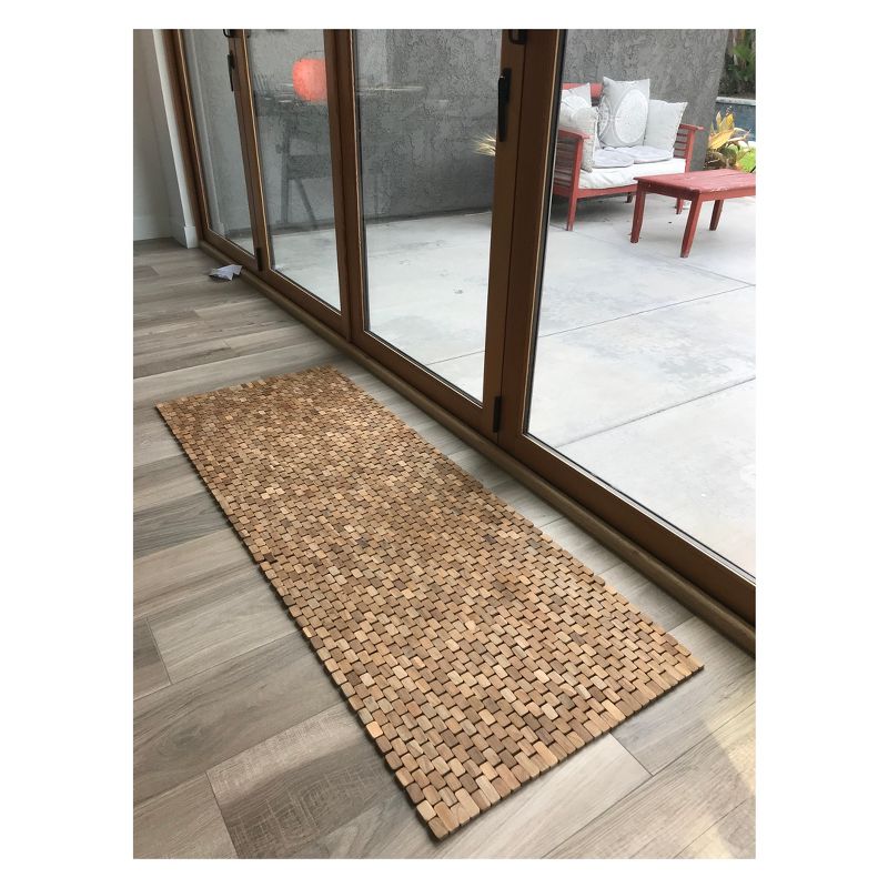 Teak Bath Floor Mat Runner Caramel - Hip-o Modern Living