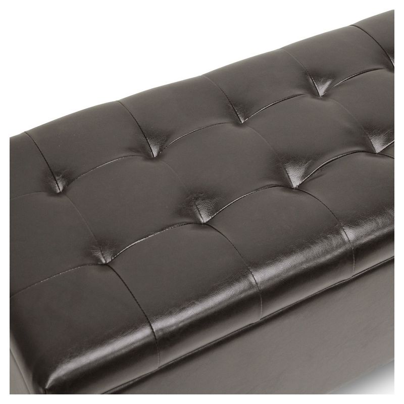 Roanoke Storage Ottoman Dark Brown - Baxton Studio