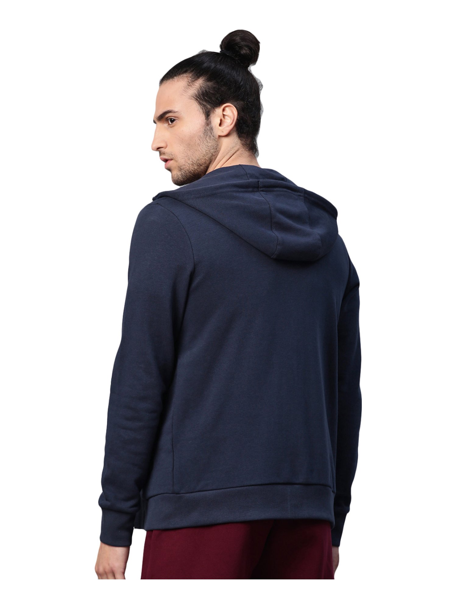 ALCIS Navy Cotton Regular Fit Hooded Sweatshirt