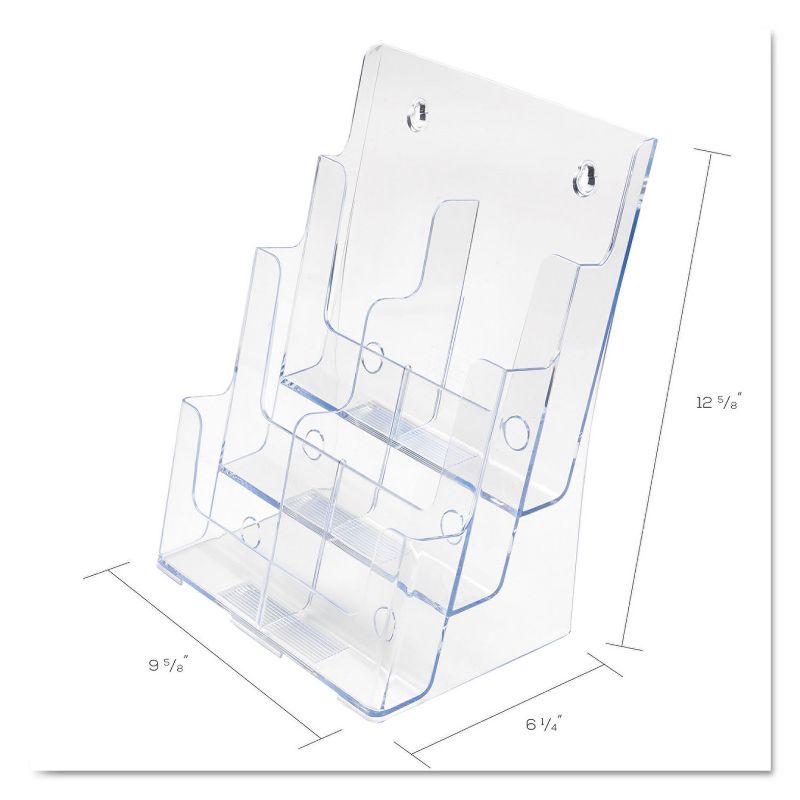 Deflecto Multi Compartment DocuHolder Six Compartments 9 5/8w x 6 1/4d x 12 5/8h Clear 77401