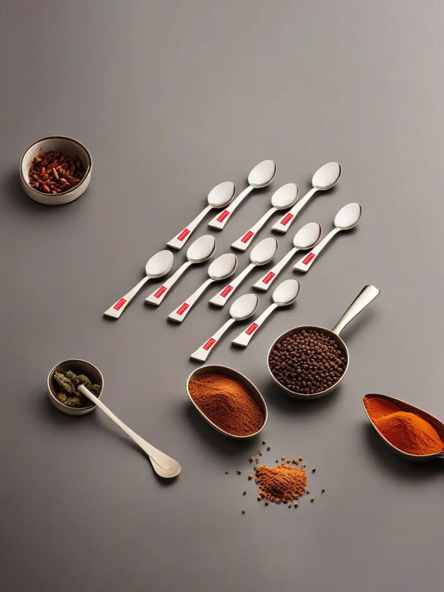 HAZEL Silver Stainless Steel Spatula with Beveled Edge