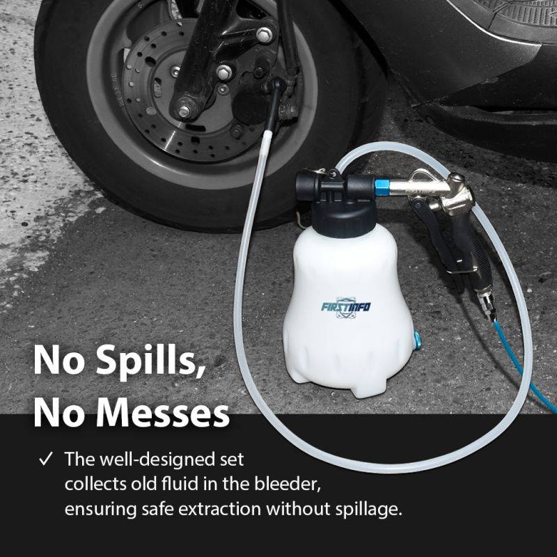 FIRSTINFO 1.1 Liter Pneumatic Brake Fluid Vacuum Extractor and Automatic Brake Fluid / OIil Bleeder Pump Tool