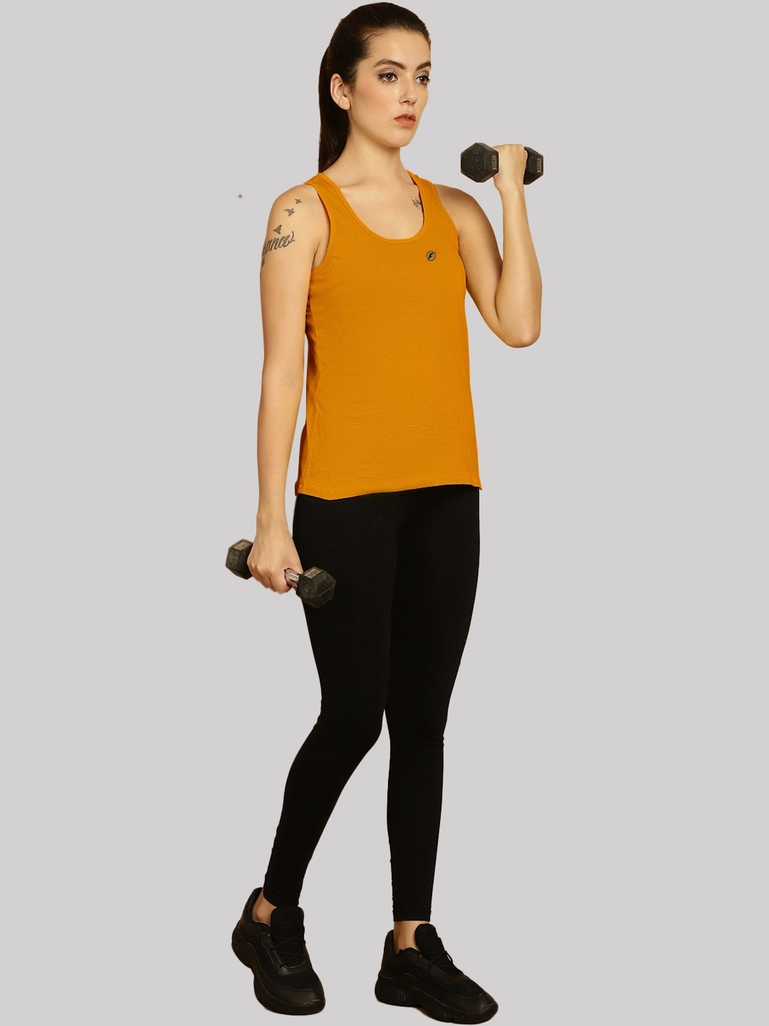 Friskers Maroon & Mustard Cotton Sports Tank Top - Pack Of 2