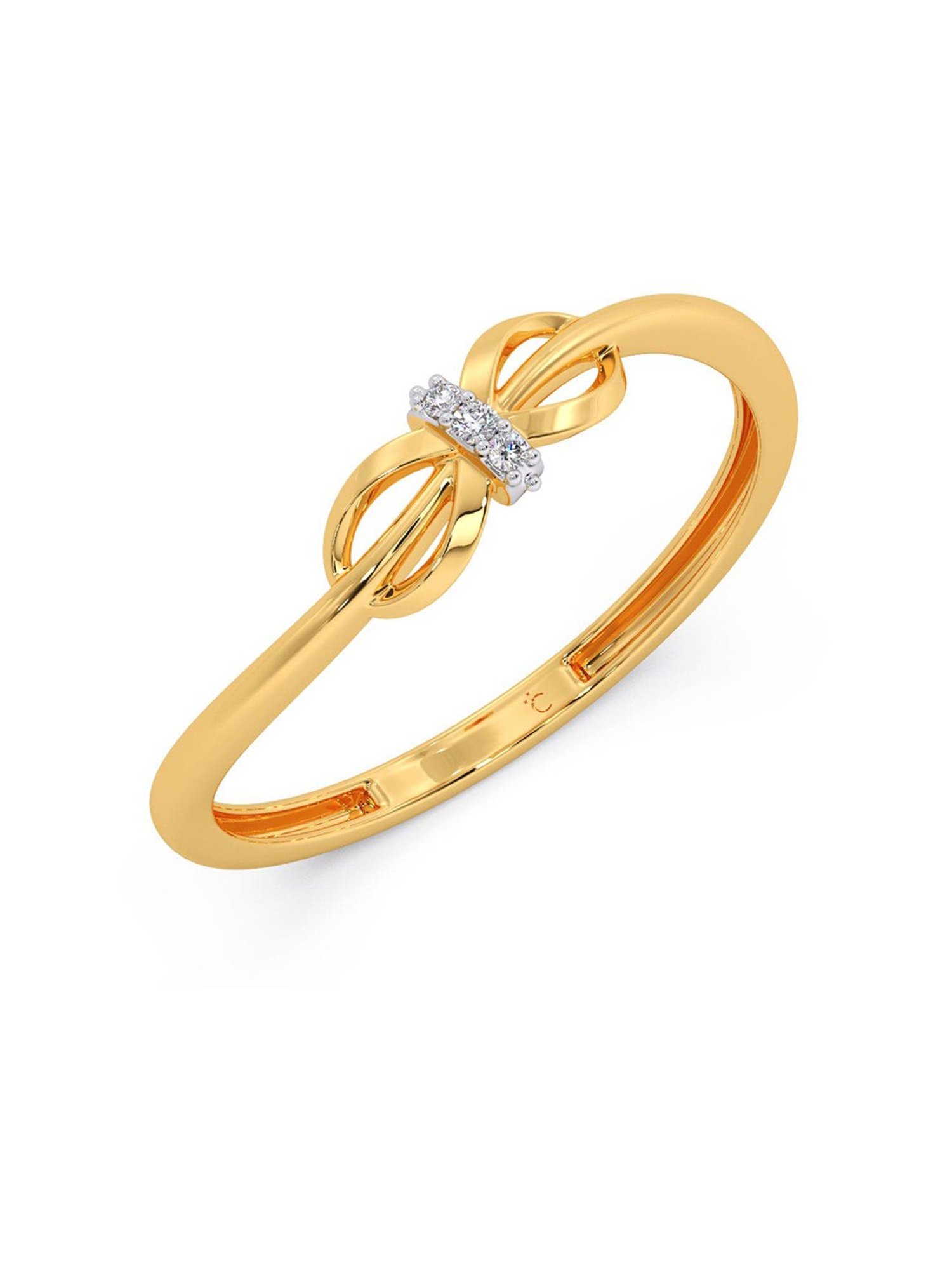 Candere by Kalyan Jewellers BIS Hallmark 14k Yellow Gold & Certified Diamond Ring