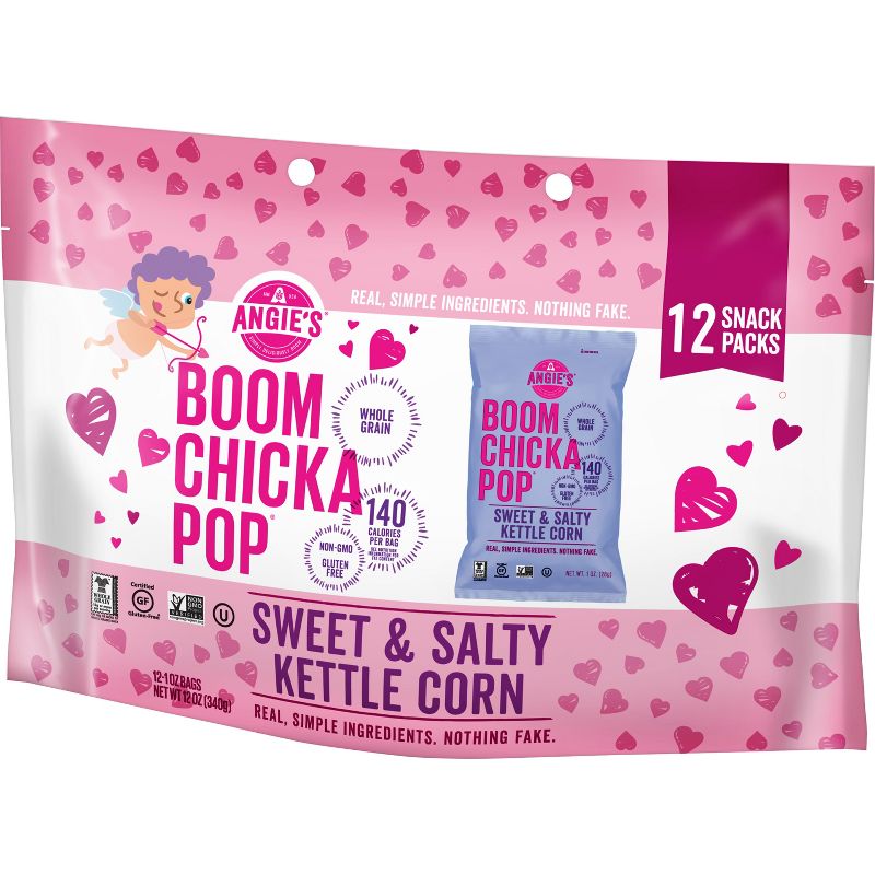 Angie's Boomchickapop Valentine's Exchange Sweet & Salty Kettle Corn - 12ct