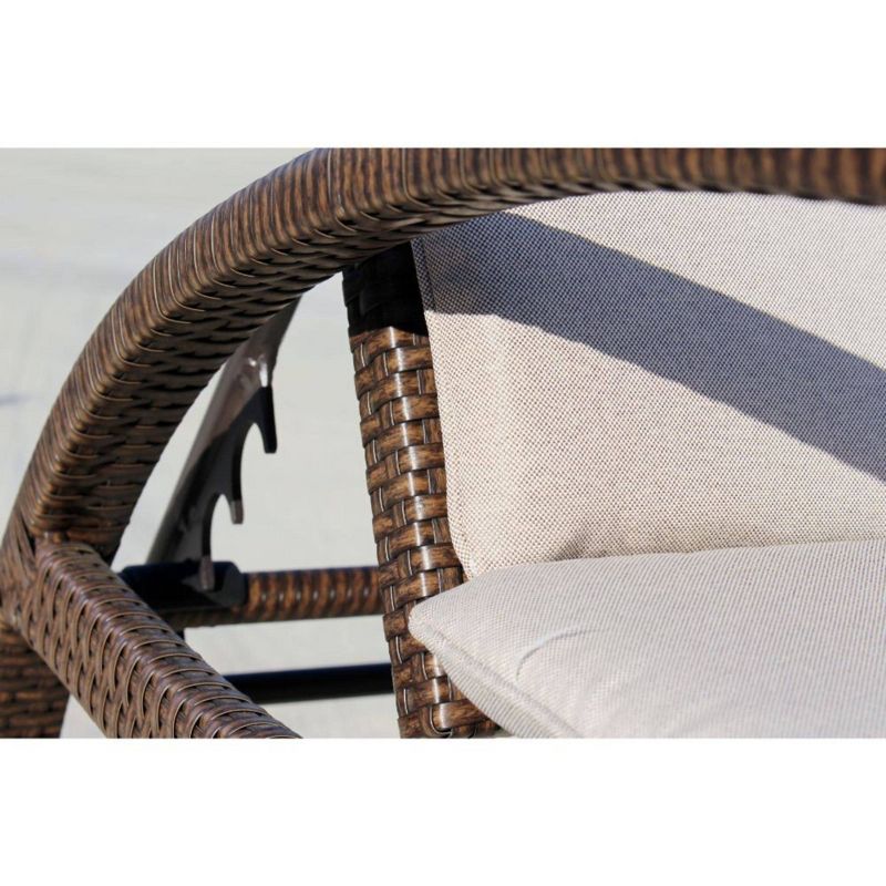 Beach Front Deck Chair To Chaise Lounge Combo - Brown - Courtyard Casual