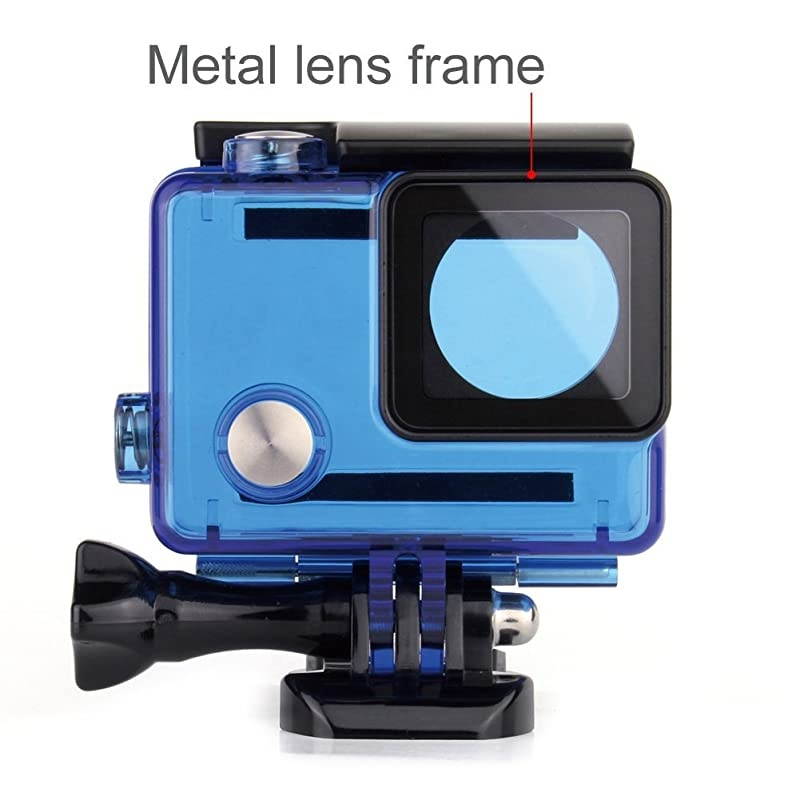 Protective Waterproof Dive Housing Case for GoPro Hero 4 Hero 3+ Hero 3 Black Silver Camera Underwater 40 Meters 131 Feet Transparent Blue