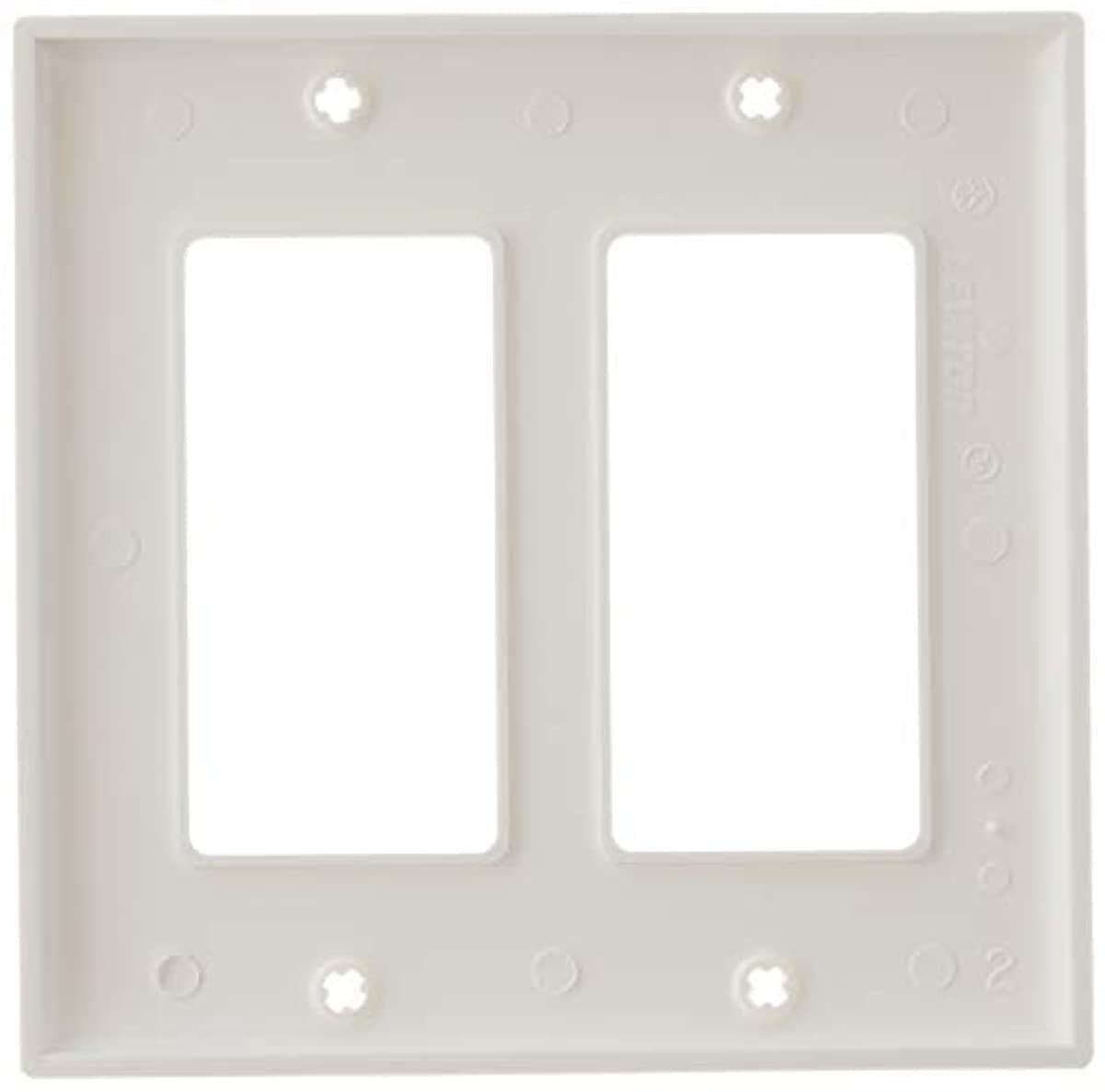 Leviton 80409-NW 2-Gang GFCI Device Decora Wallplate, Standard Size, White, 1 Pack