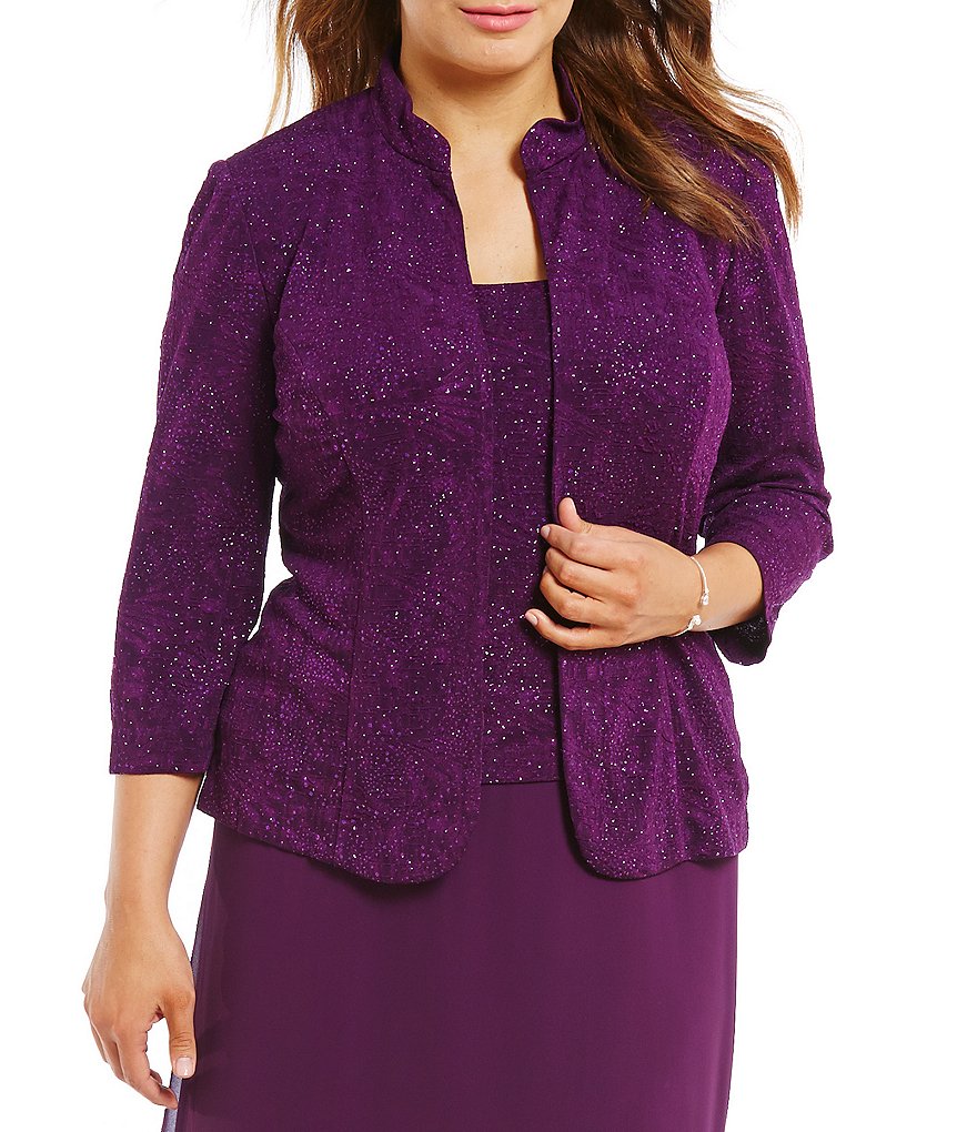 Jkara Plus V-Neck Short Sleeve Beaded Bodice Capelet Gown