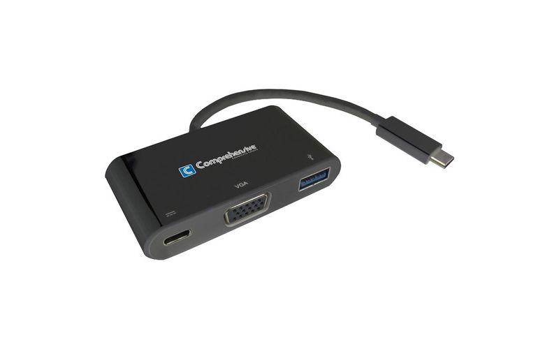 Comprehensive Type-C to VGA + USB3.0 + Power Delivery (PD) adapter - for Notebook - USB Type C - 2 x USB Ports - 1 x USB 3.0 - VGA