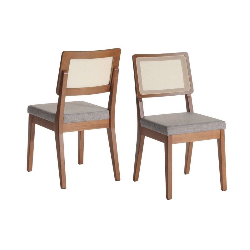 2pc Pell Dining Chair Maple Cream/Gray - Manhattan Comfort