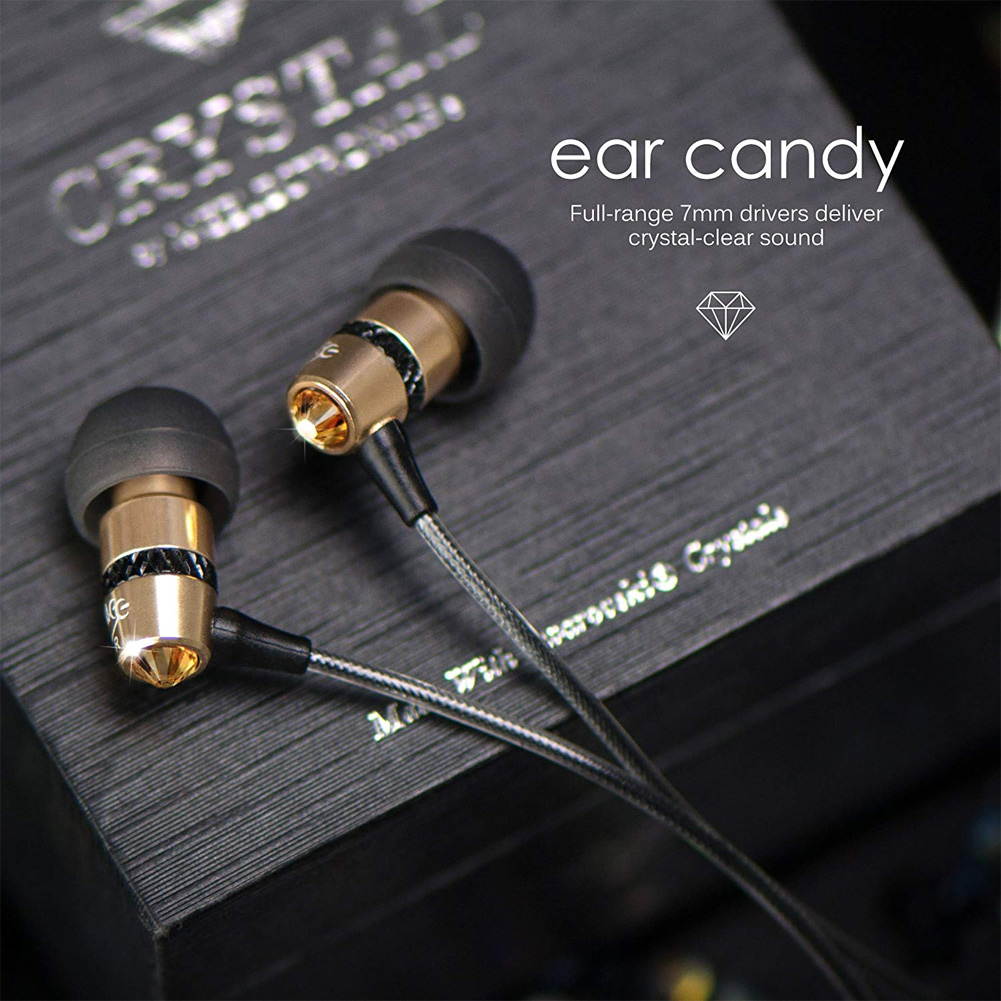 Mee audio Turquoise Blue  EP-M11J-TQ-MEE  In-Ear Headphones with Microphone Made with Swarovski Crystals