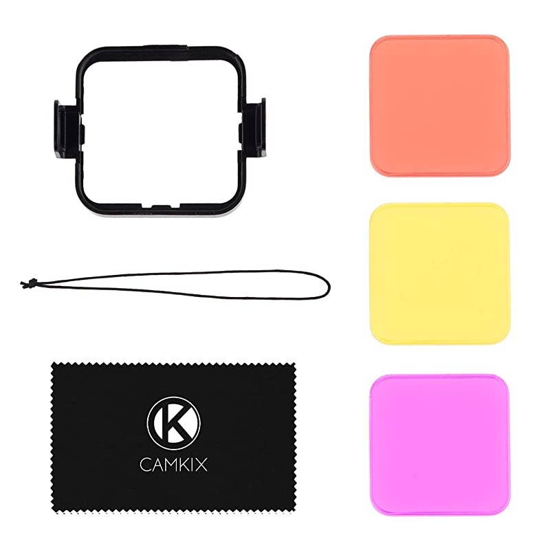 Diving Lens Filter Kit Compatible with GoPro Hero 5 and Hero 4 Session Camera Enhances Colors for Various Underwater Video and Photography Conditions