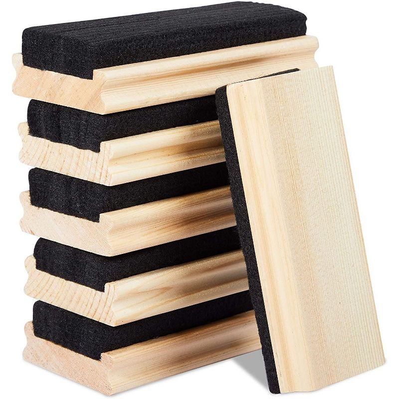 Bright Creations 6-Pack Dustless Wool Felt Chalkboard Blackboard Erase Classroom Erasers 5 x 2.3 in
