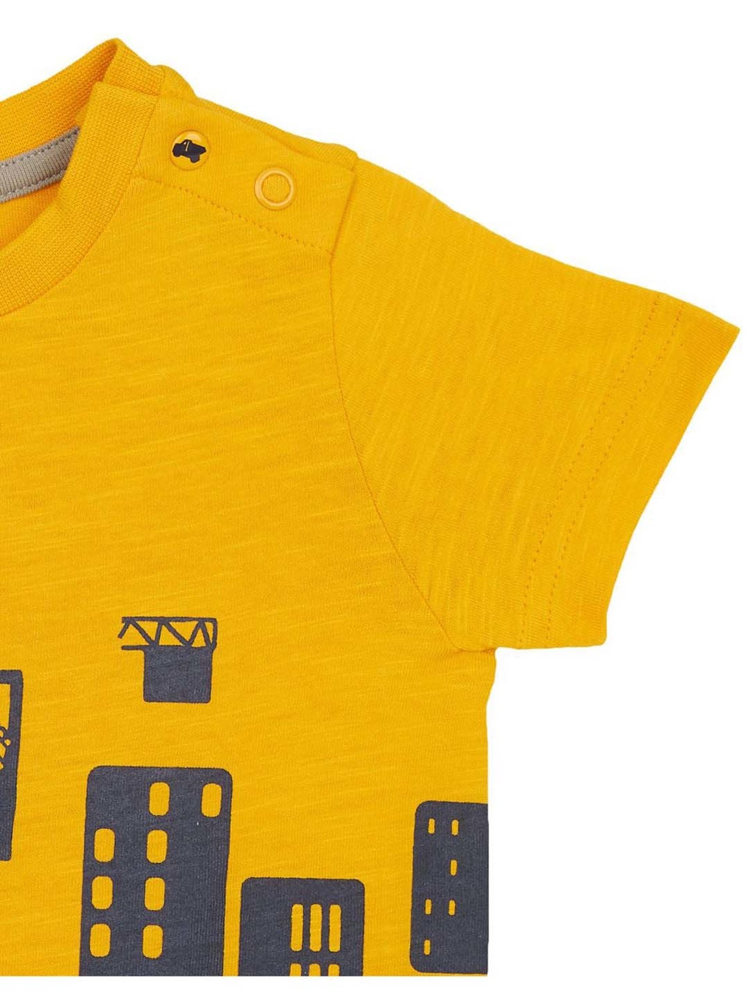 Mothercare Kids Yellow Cotton Printed T-Shirt