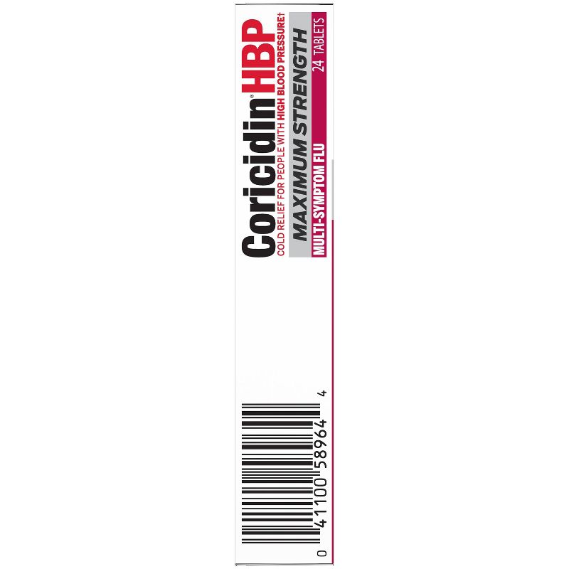 Coricidin HBP Maximum Strength Multi-Symptom Flu Tablets - 24ct