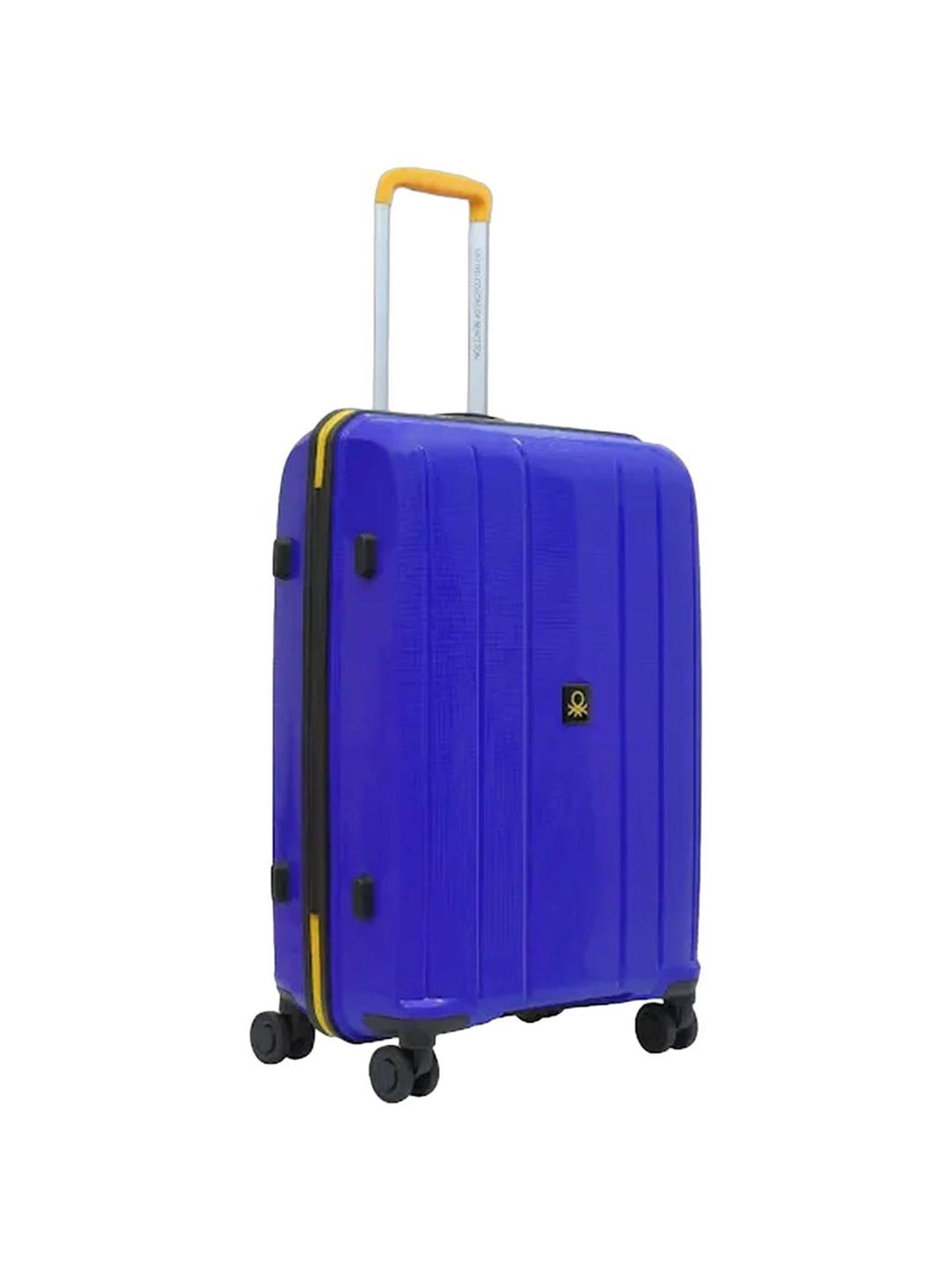 United Colors of Benetton Wayfarer Blue 8 Wheels Medium Hard Cabin Trolley Bag - 43.5 cm