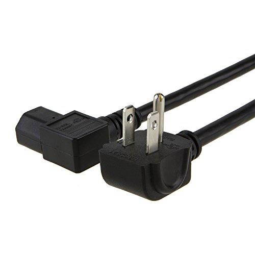 CableCreation 6 Feet 18 AWG Universal Power Cord for NEMA 5-15P Angle Type to IE