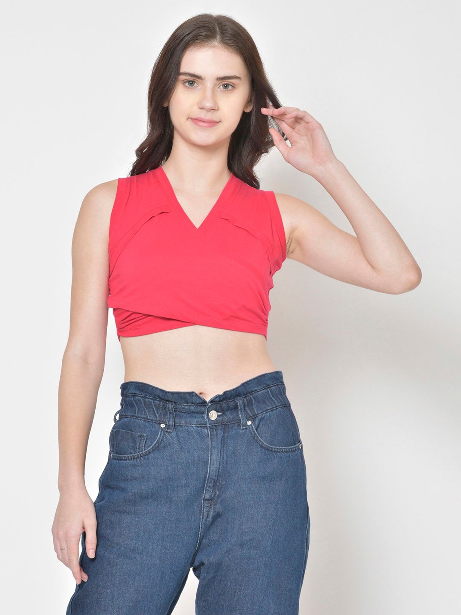Cation Dark Pink Crop Top
