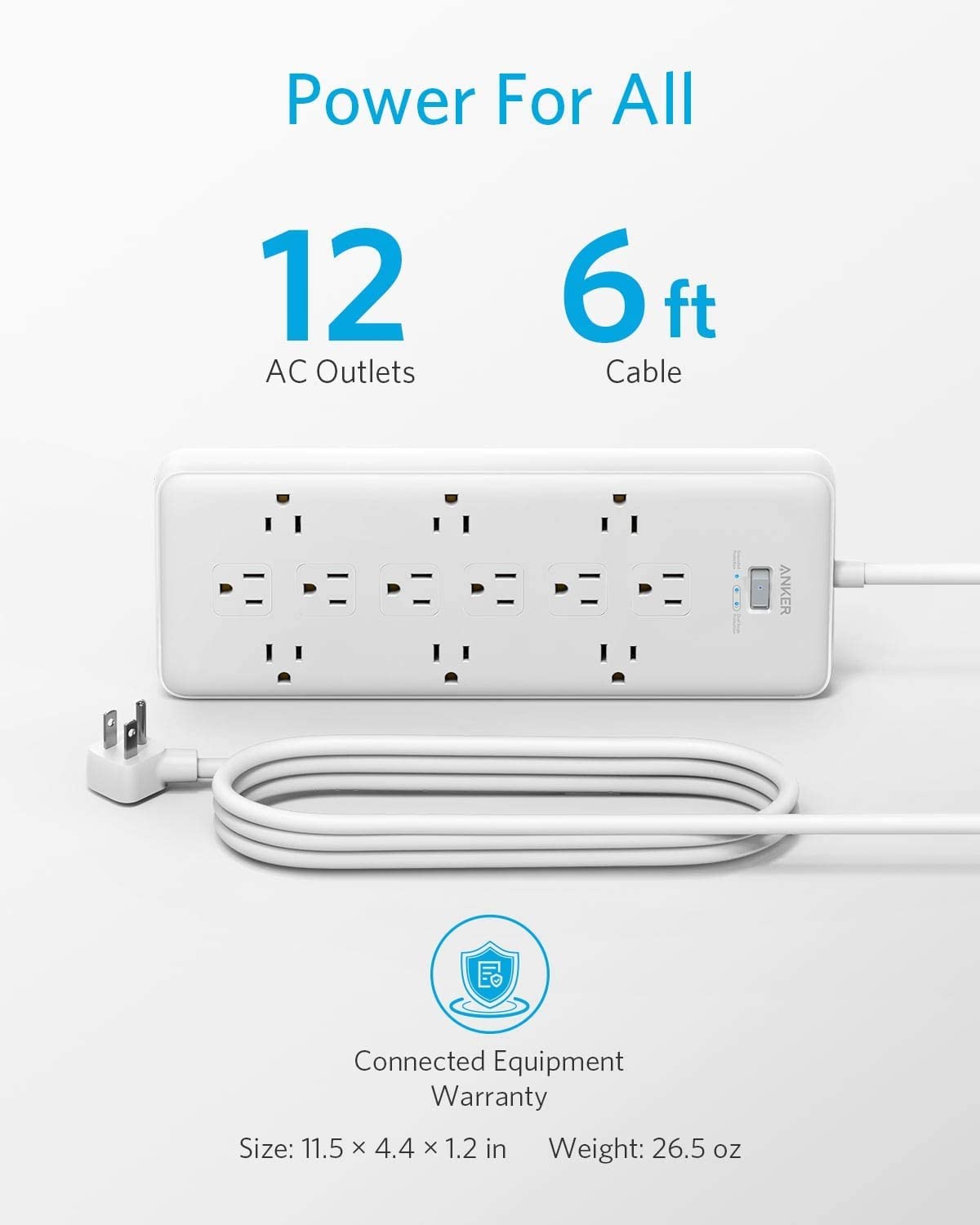 Poweradd Power Strip with USB C Power Delivery 18W, Travel Power Strip Mini with 3 Outlets, 18W USB C & QC 3.0 USB A Port, 5ft Cord, Flat Plug for Cruise Ship, Hotel, Dorm Room and Home,White