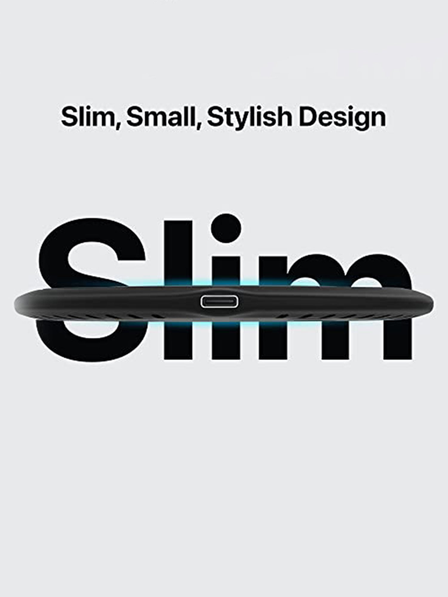 Eller Sante 15W Wireless Charger Fast Charging Pad with Type C Cable (MontClad-Black)