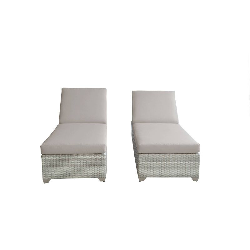 Fairmont 2pk Patio Chaise Lounges - Beige - TK Classics