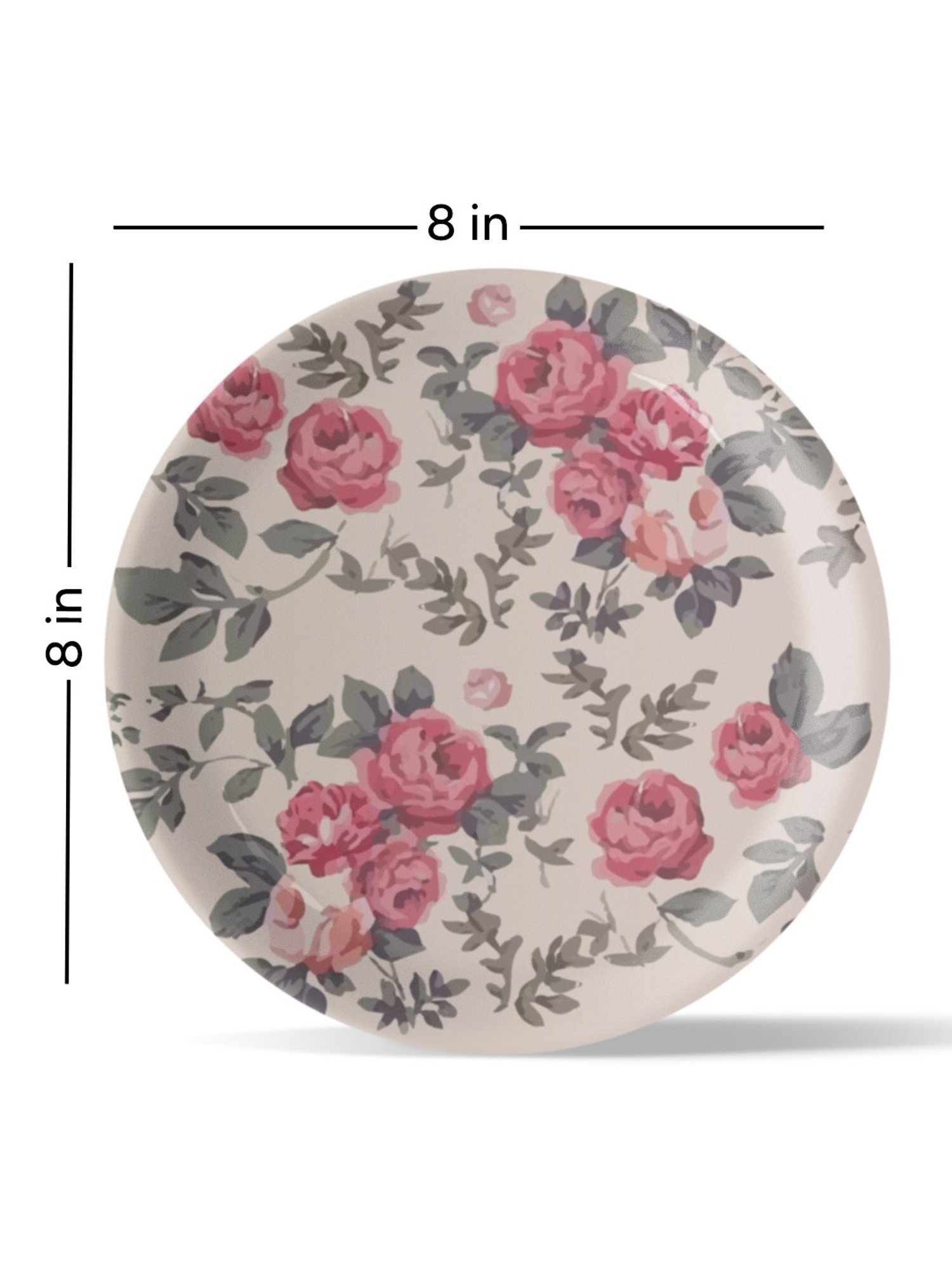 Nestroots English Rose Printed Multicolor Porcelain Wall Plate