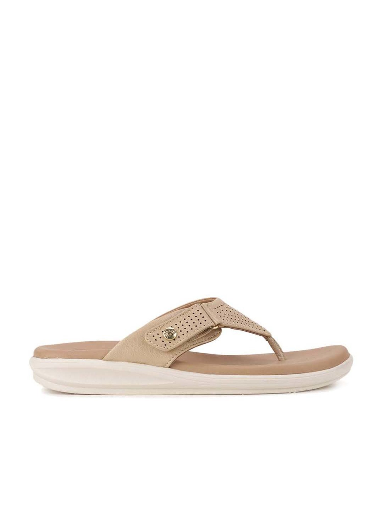 Hush Puppies by Bata Women's Beige Thong Wedges