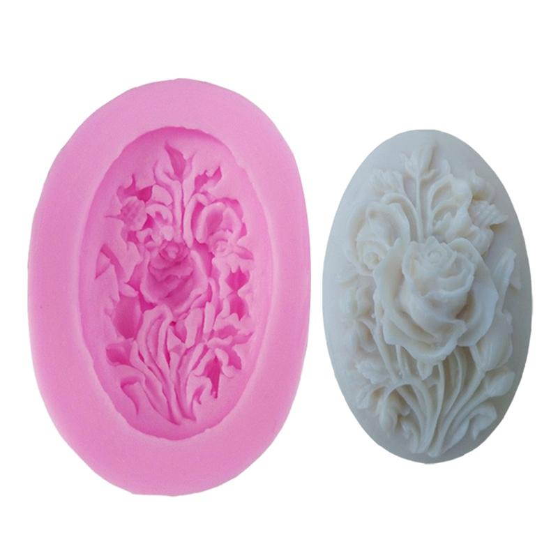 Pretty Rose Shape Silicone Fondant Cake Molds Tool Decor Cooking