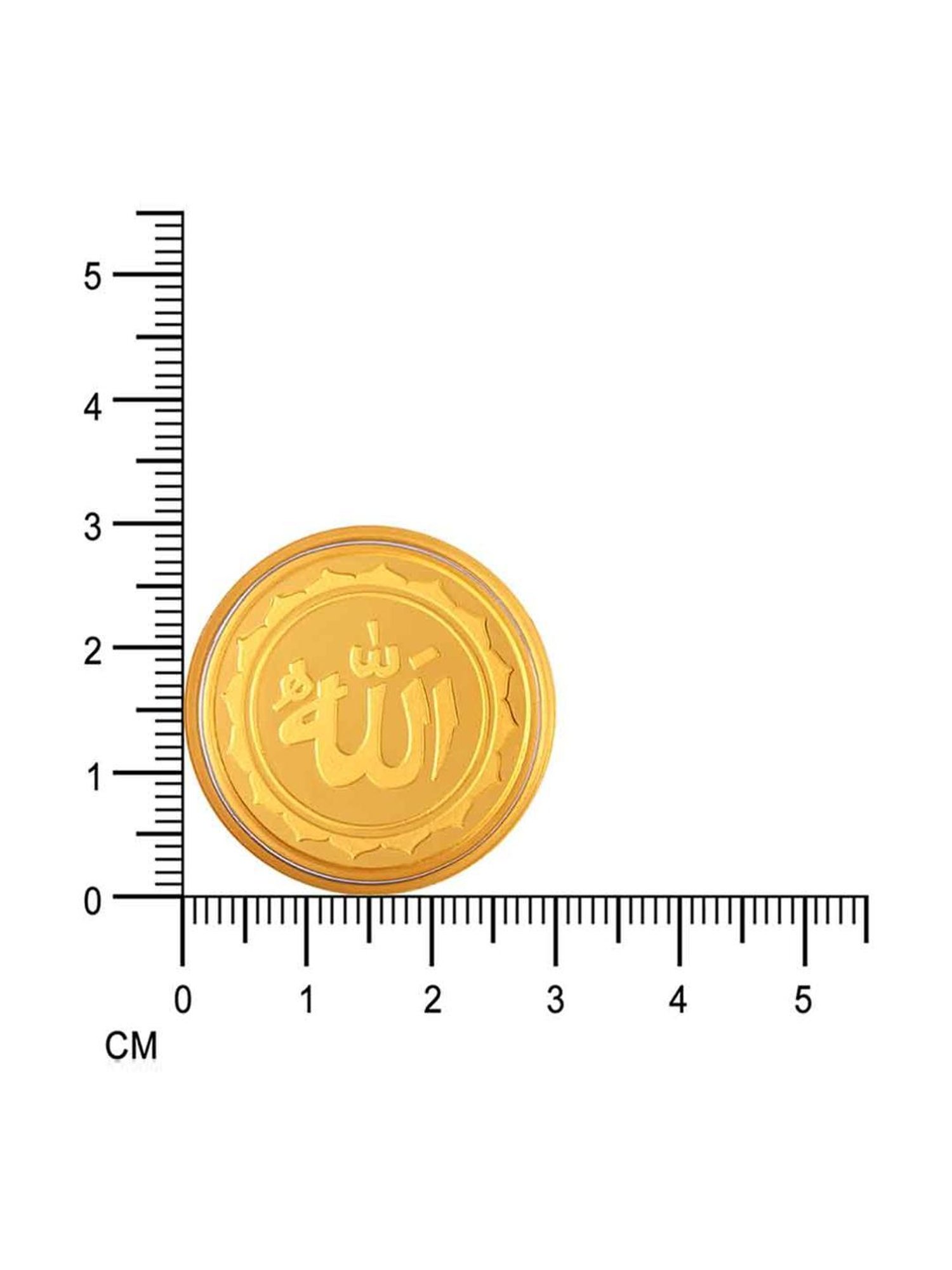 P.C. Chandra Jewellers Pooja Kalash-Inscribed 24k (999) 0.05gm Yellow Gold Foil Coin