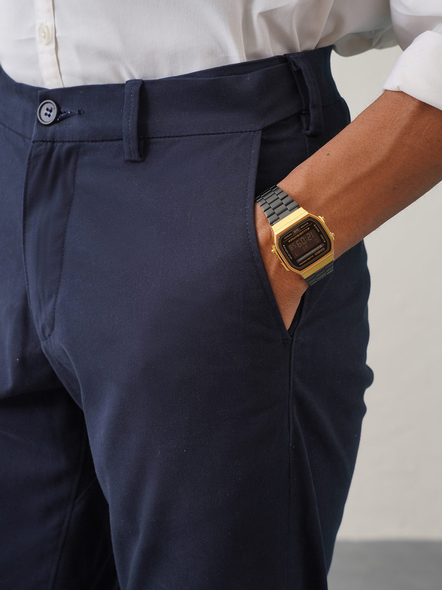 MinusOne Navy Regular Fit Chinos