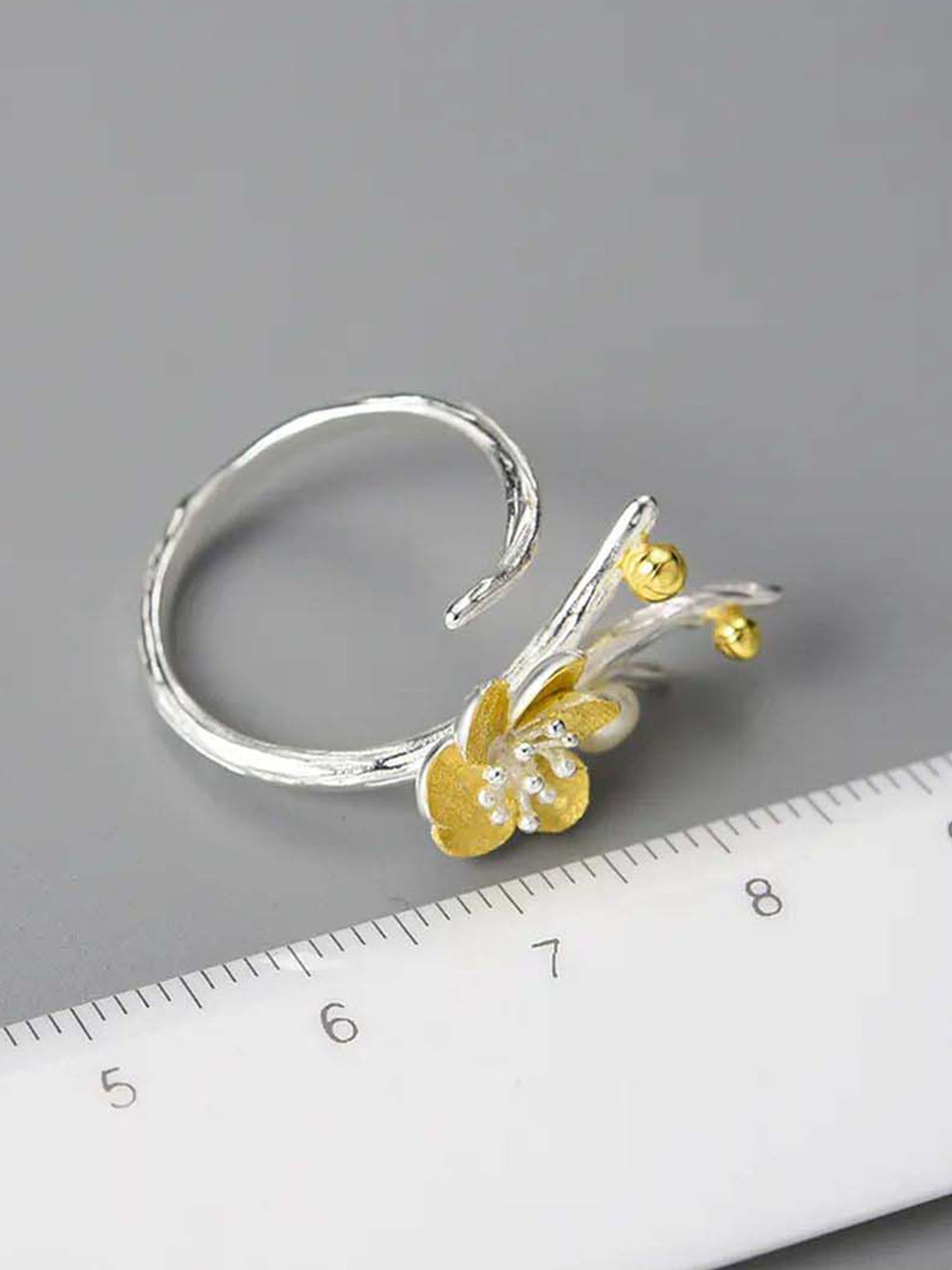 Rihi by P.C. Chandra Jewellers 925 Silver Plum Ring for Women & Girls