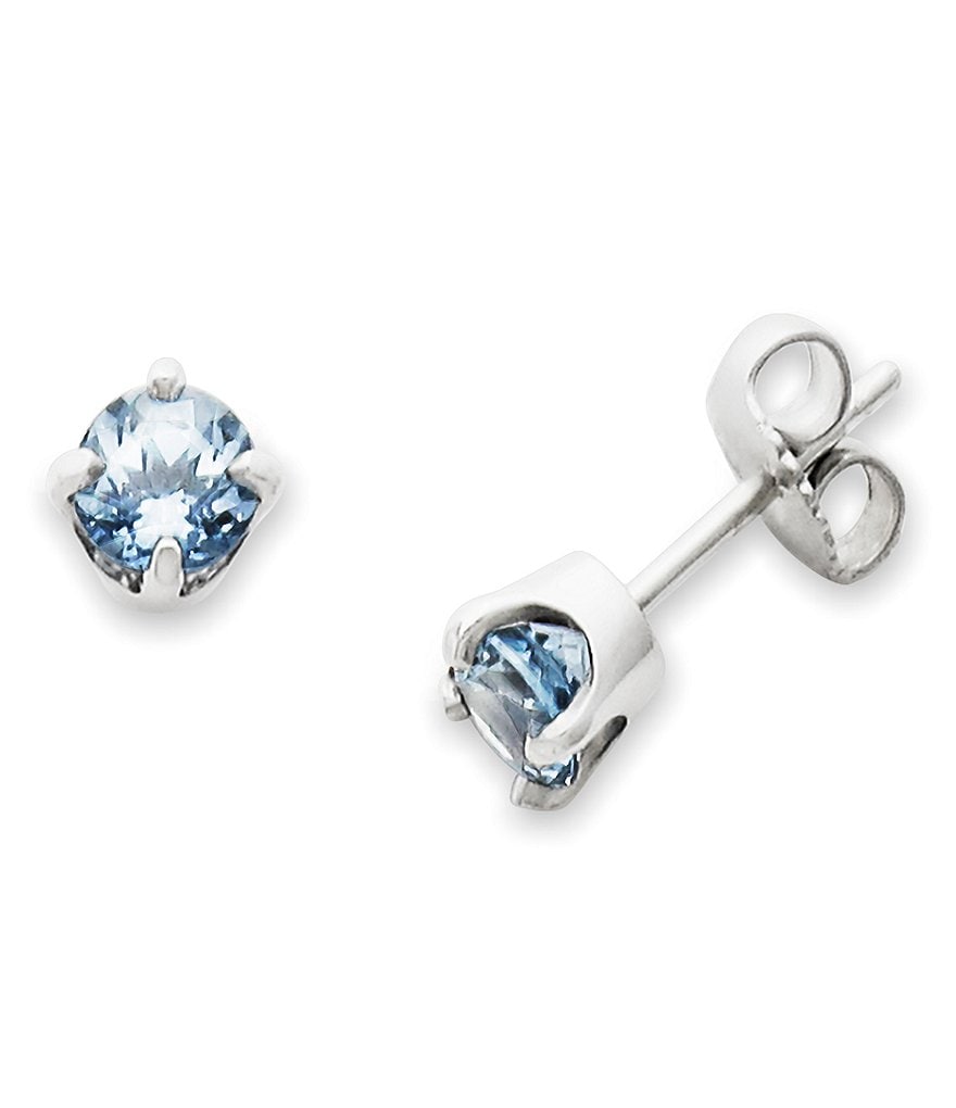 James Avery Lab-Created Aqua Spinel Gemstone March Birthstone Ear Posts