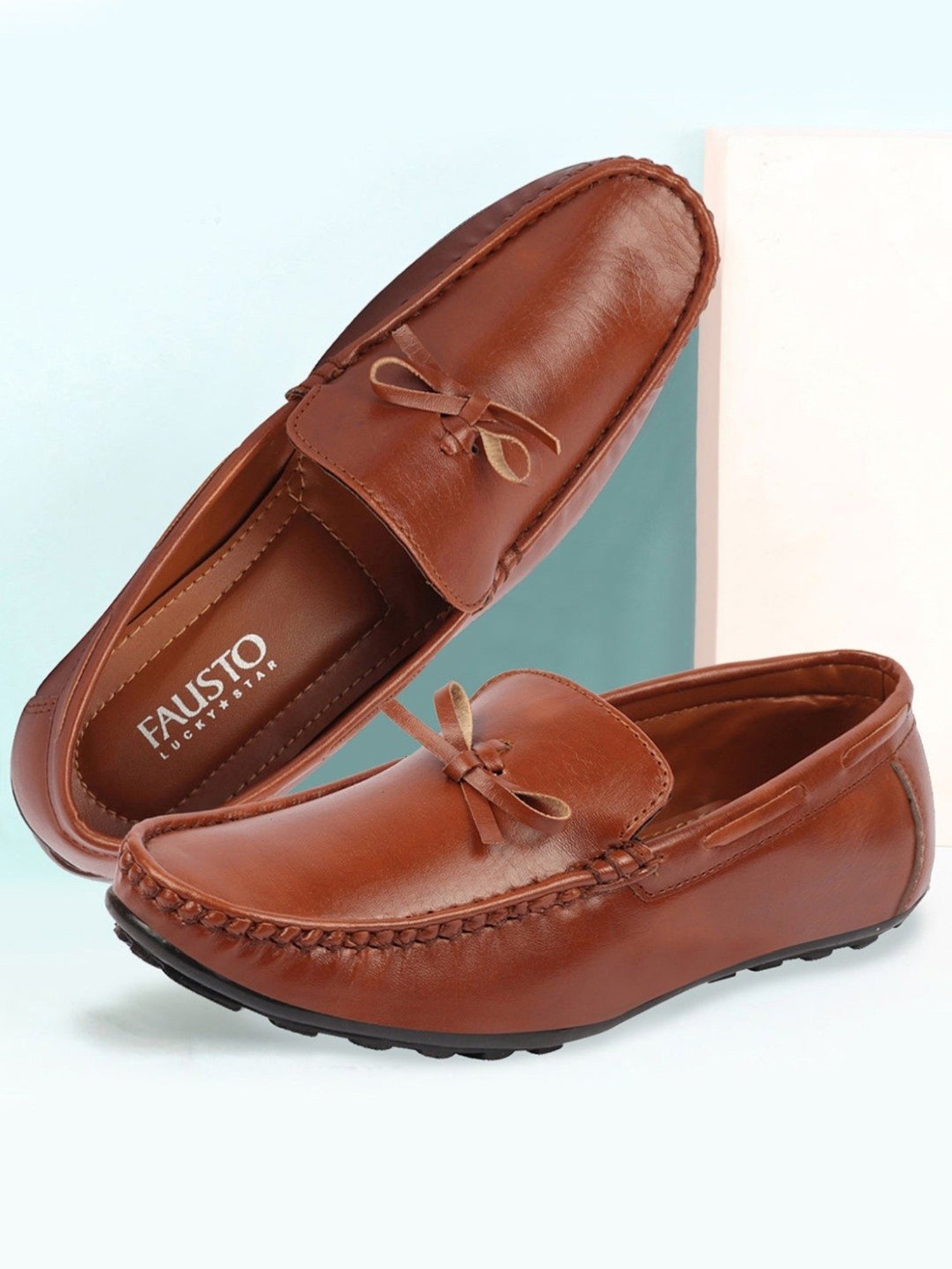 Fausto Men's Tan Casual Mocassins