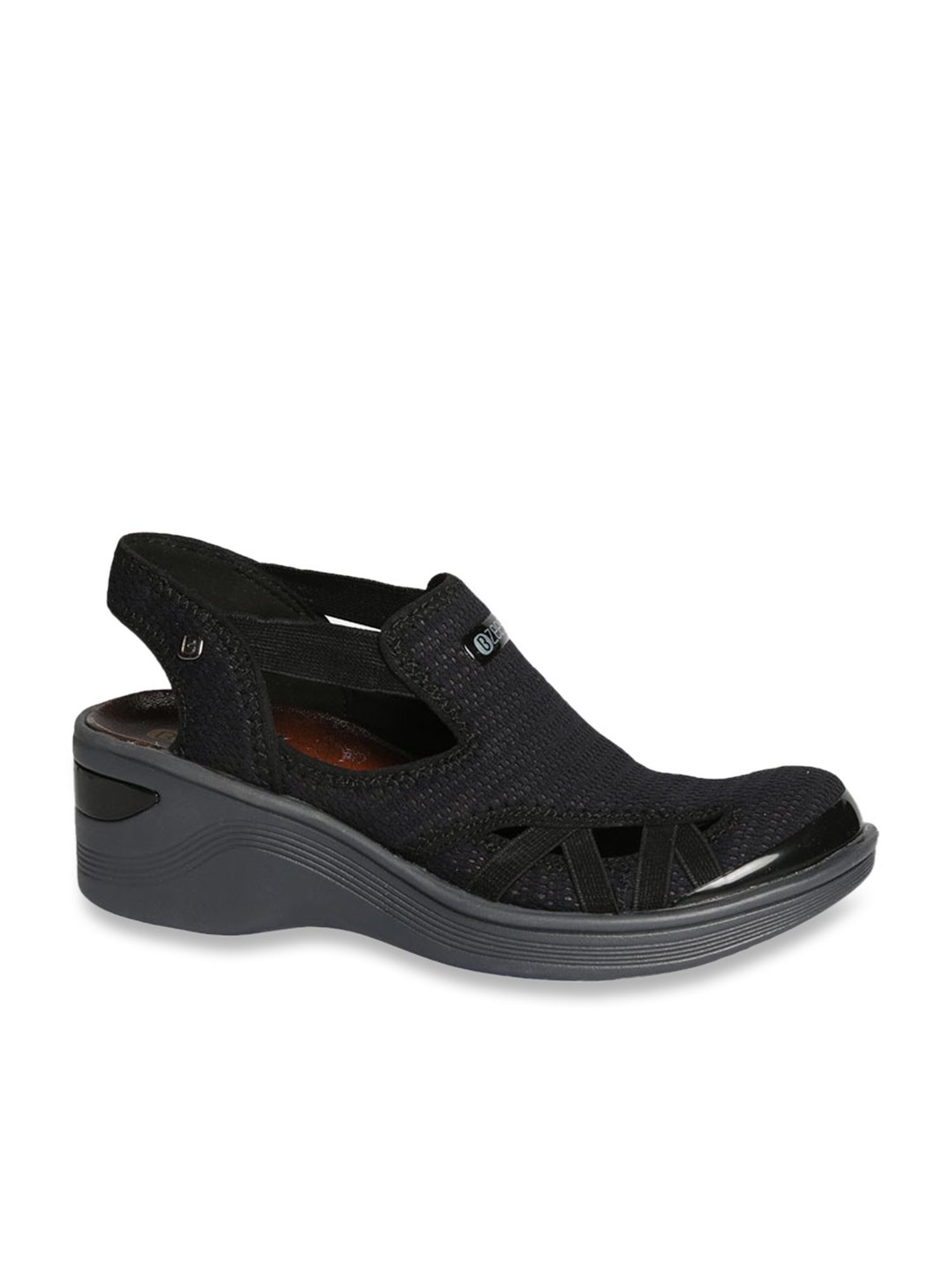 Bzees by Naturalizer Women's Black Sling Back Wedges