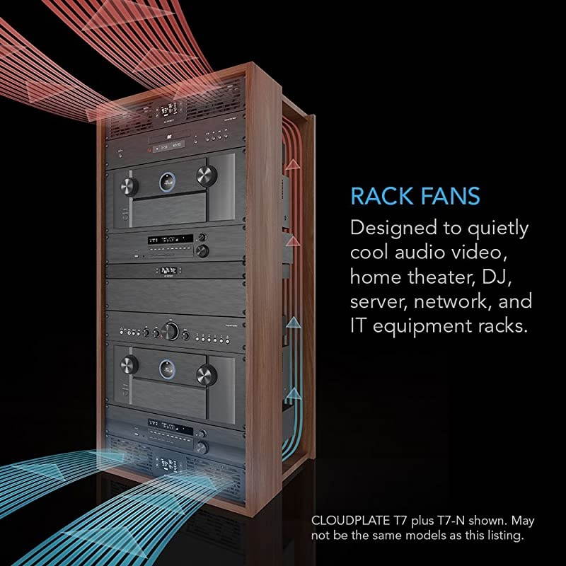 CLOUDPLATE T7, Rack Mount Fan Panel 2U, Exhaust Airflow, for cooling AV, Home Theater, Network 19&rdquo; Racks